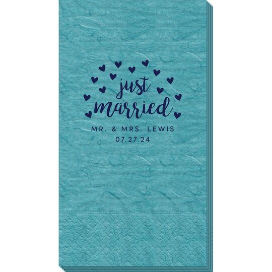 Confetti Hearts Just Married Bali Guest Towels